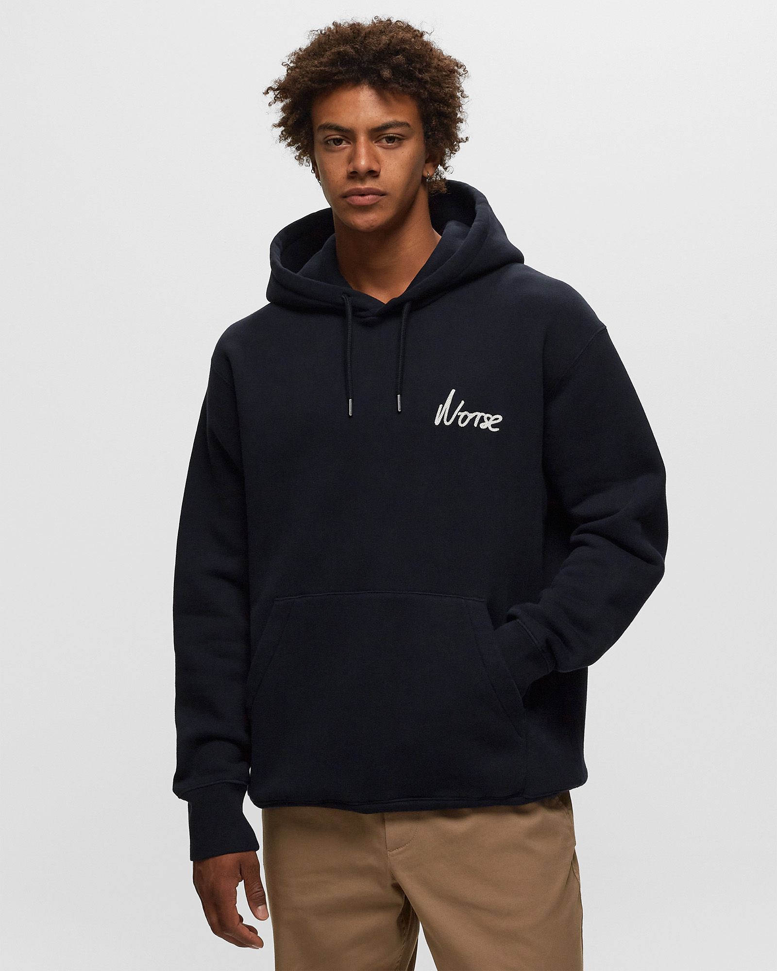 Arne Relaxed Organic Chain Stitch Logo Hoodie