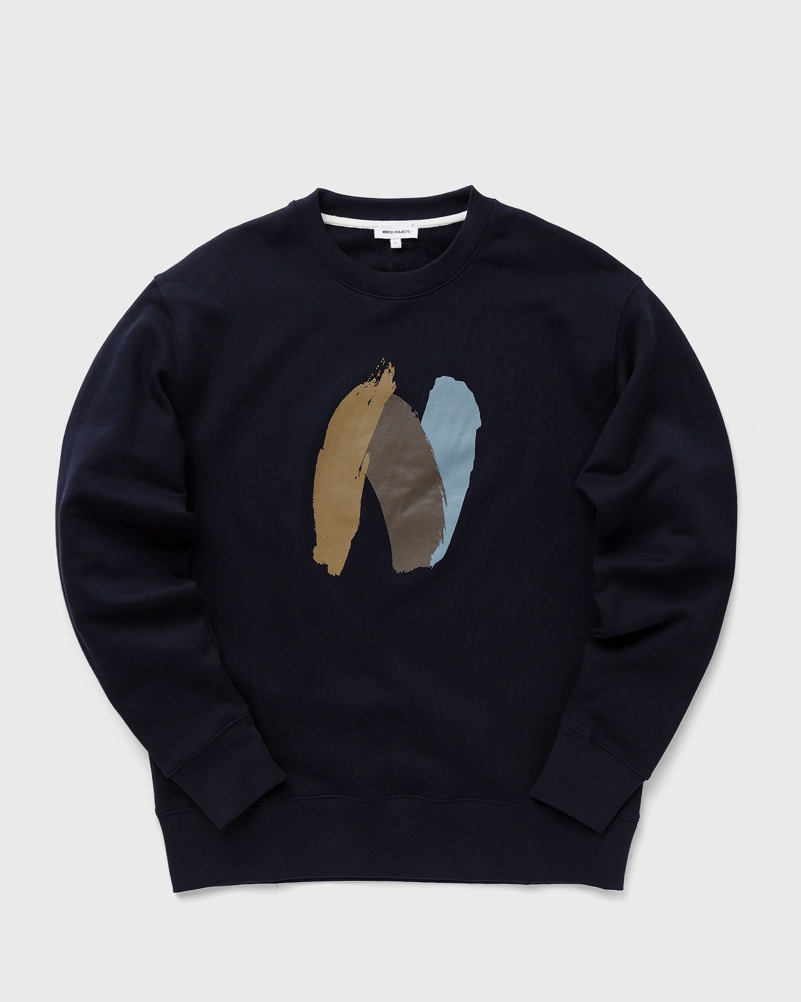 Norse Projects - arne relaxed organic brush n logo sweatshirt men sweatshirts blue in größe:xl