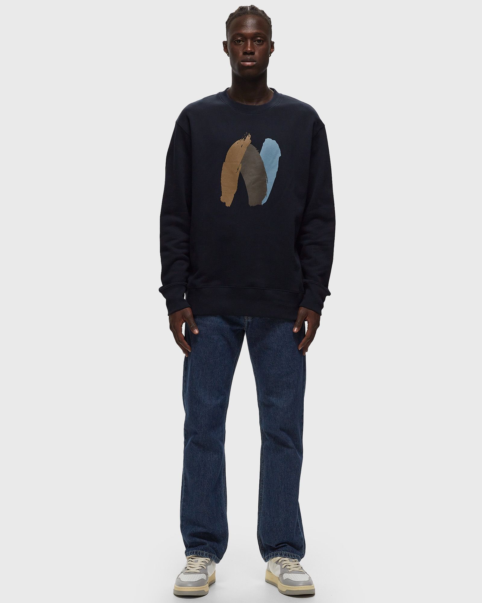Arne Relaxed Organic Brush N Logo Sweatshirt
