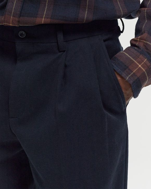 Benn Relaxed Cotton Wool Twill Pleated Trouser