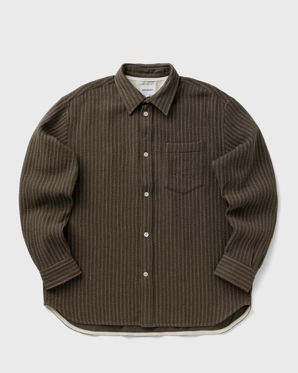 Mo Oversized Wool Stripe Shirt
