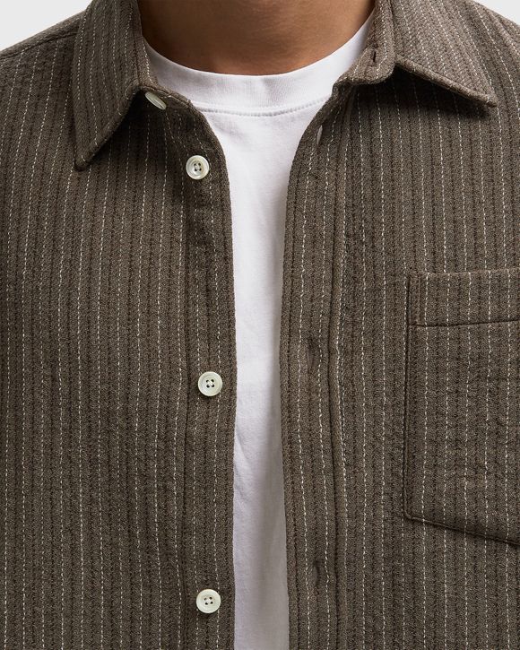 Mo Oversized Wool Stripe Shirt