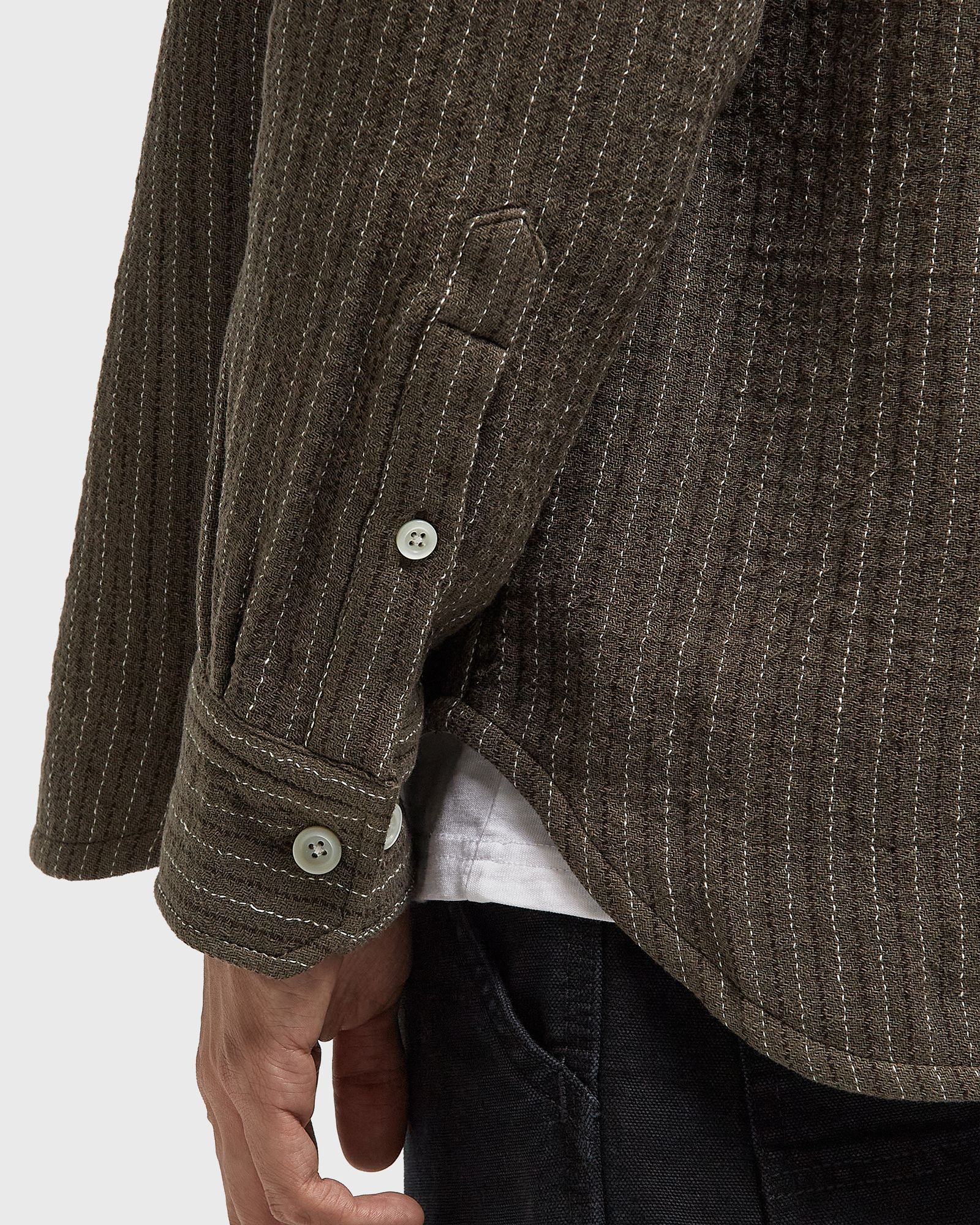 Mo Oversized Wool Stripe Shirt