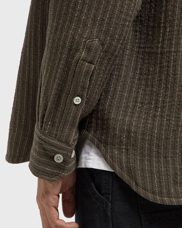 Mo Oversized Wool Stripe Shirt