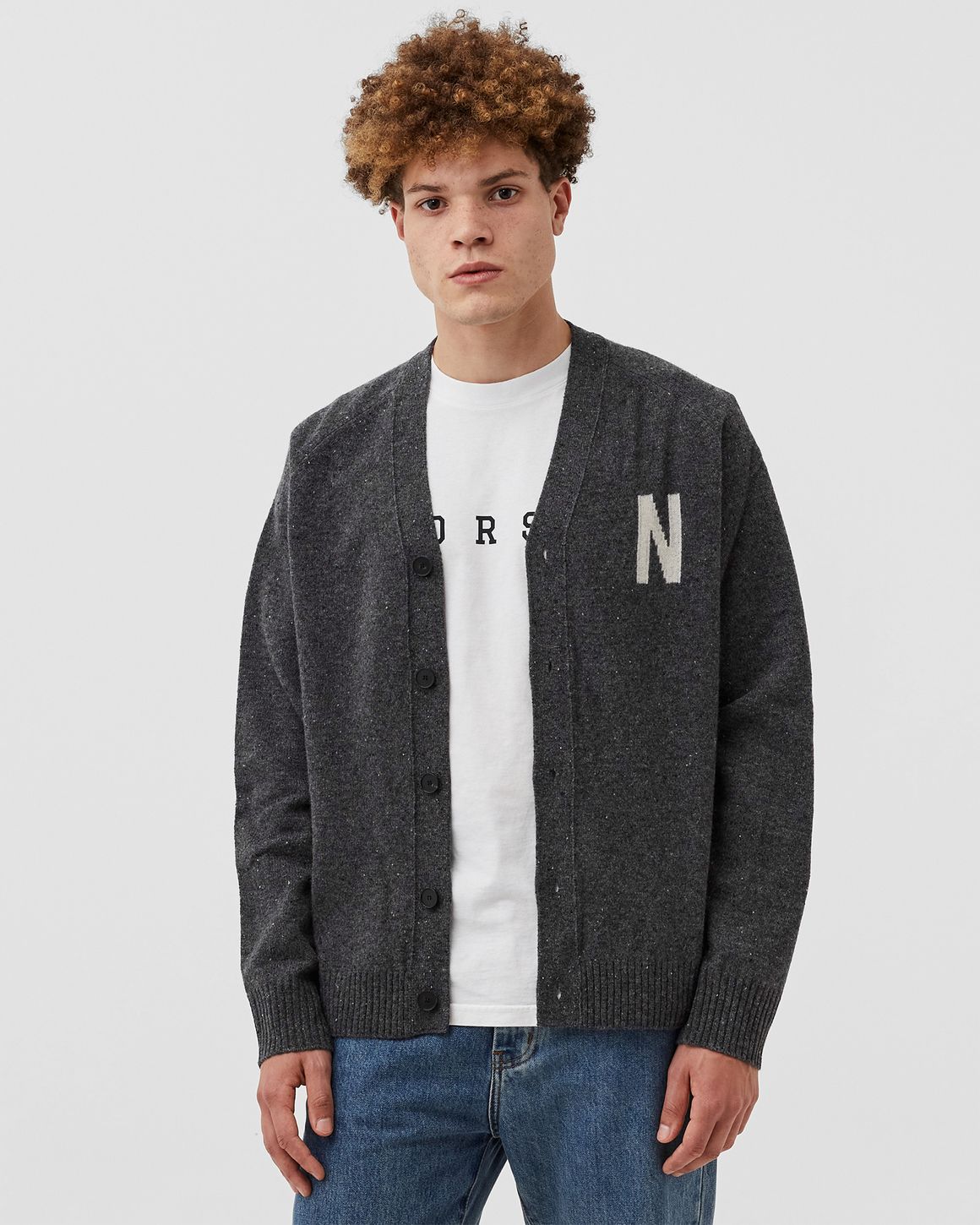 Norse Projects Kasper N Donegal Cardigan Grey BSTN Store