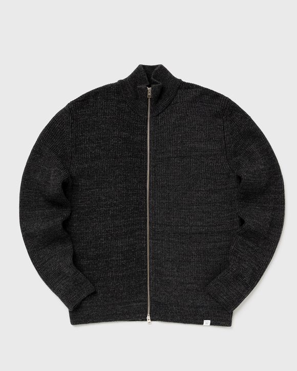 Hagen Wool Cotton Rib Full Zip Jacket