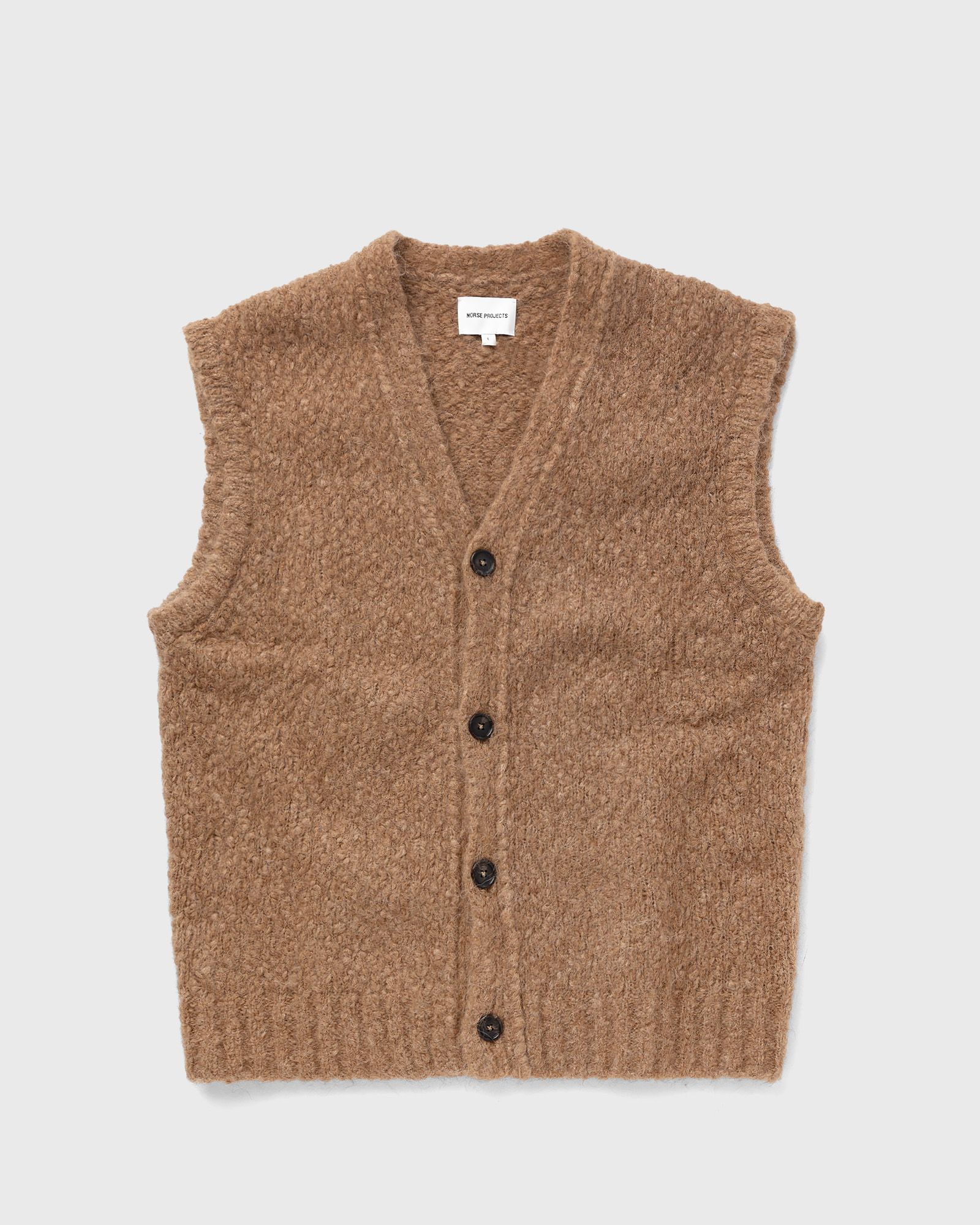 Norse Projects - august flame alpaca cardigan vest men vests brown in größe:l
