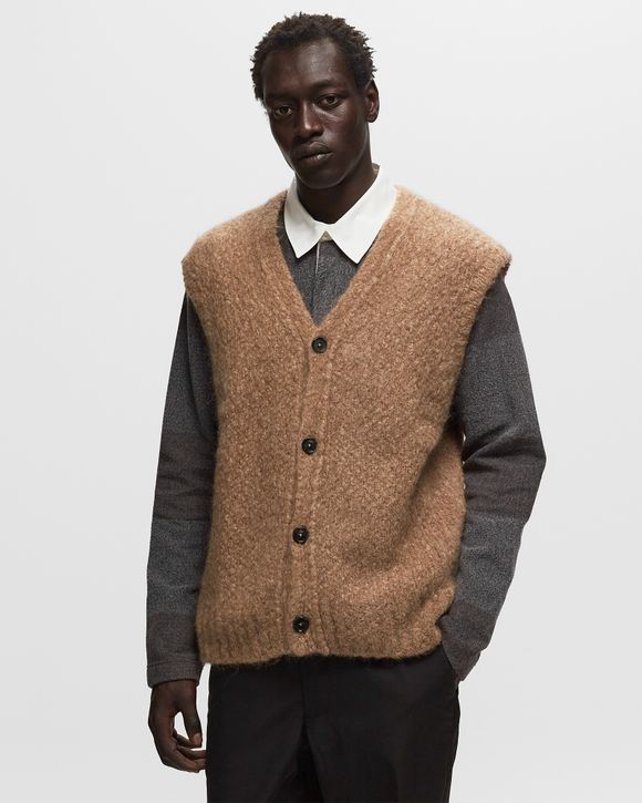 Norse Projects August Flame Alpaca Cardigan Vest Brown | BSTN Store