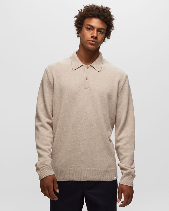 Norse Projects Marco Merino Lambswool Polo Beige | BSTN Store