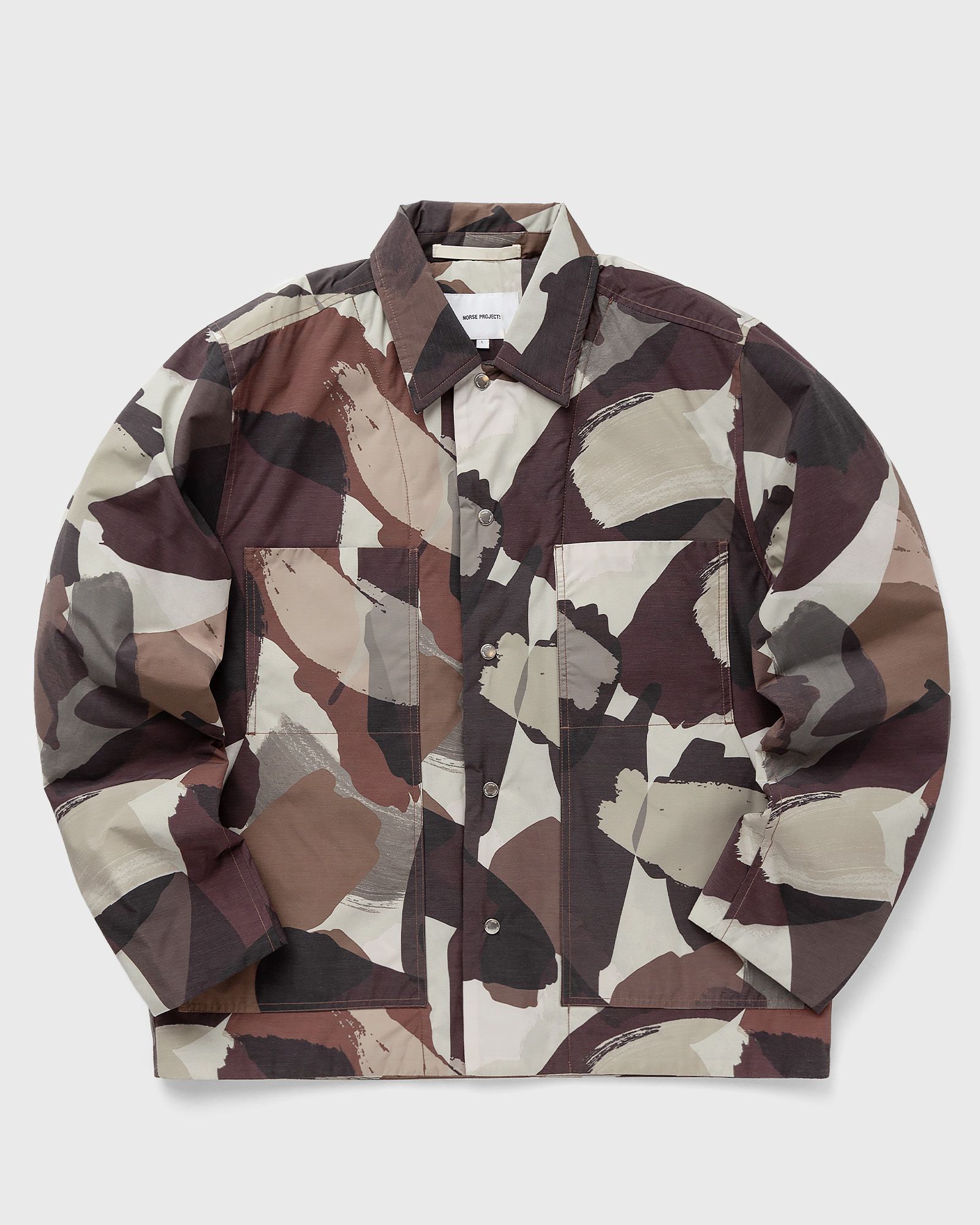 Norse Projects - pelle camo nylon insulated jacket men overshirts|windbreaker black|brown in größe:xl