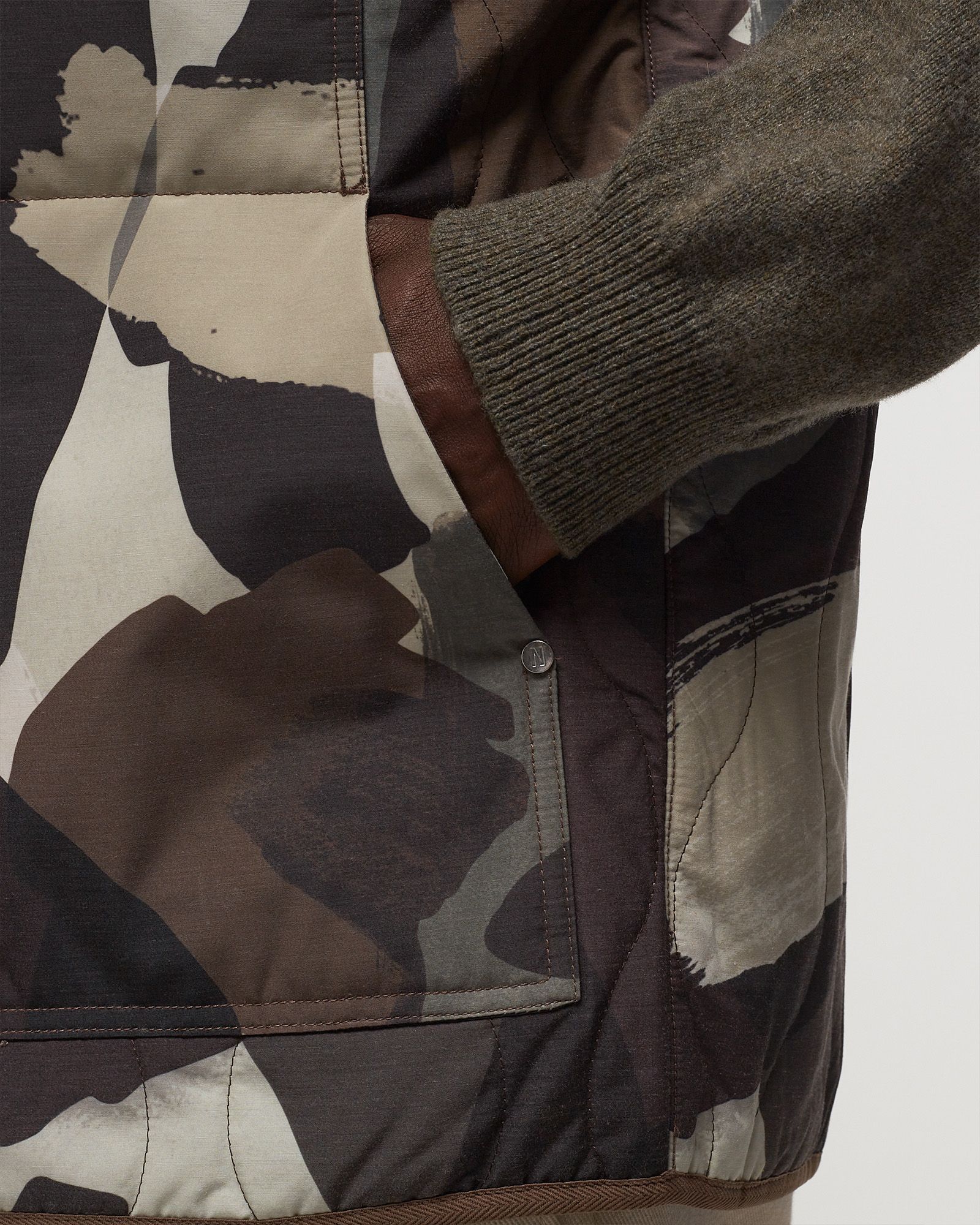 Peter Camo Nylon Insulated Vest