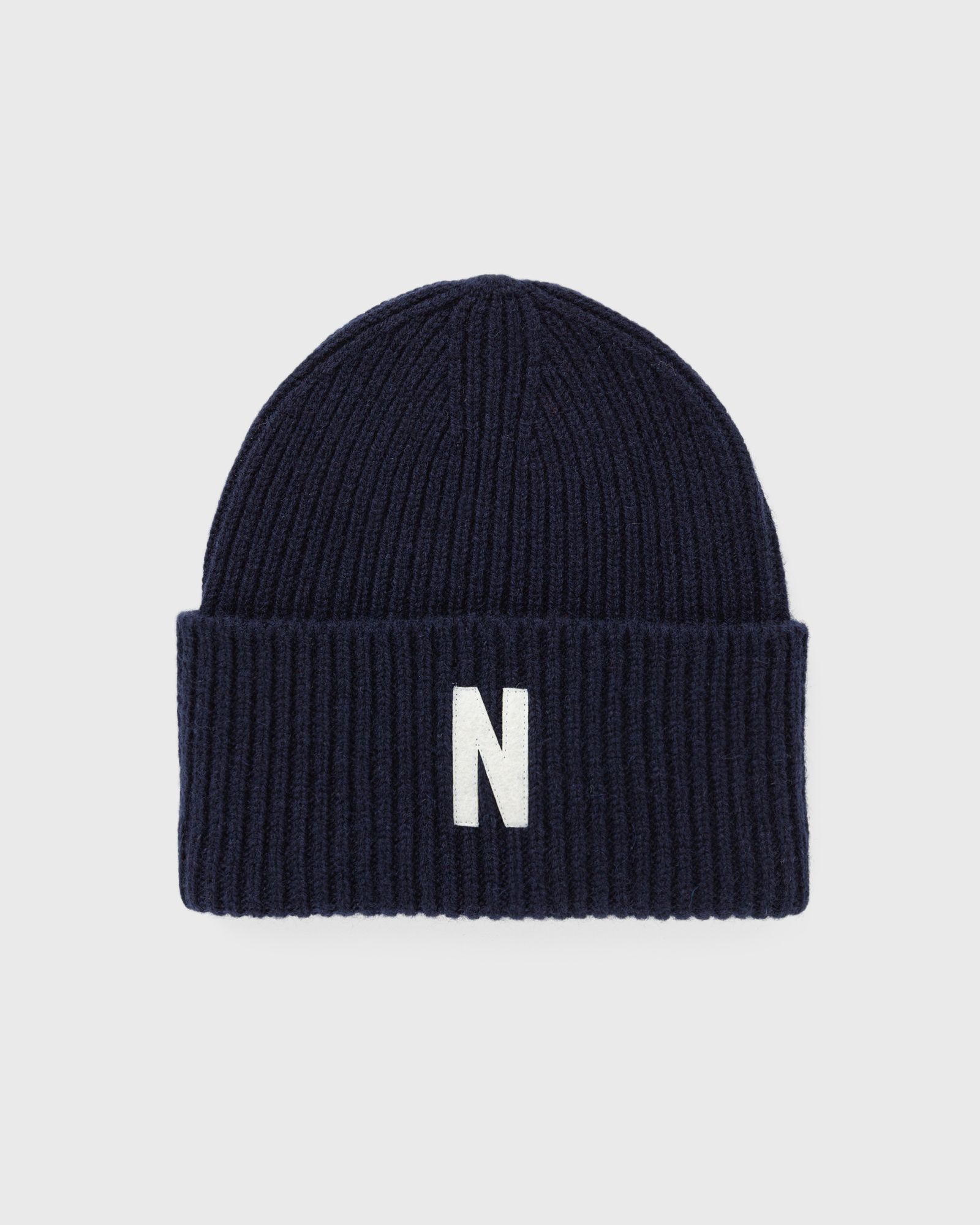 Merino Lambswool Rib N Logo Beanie