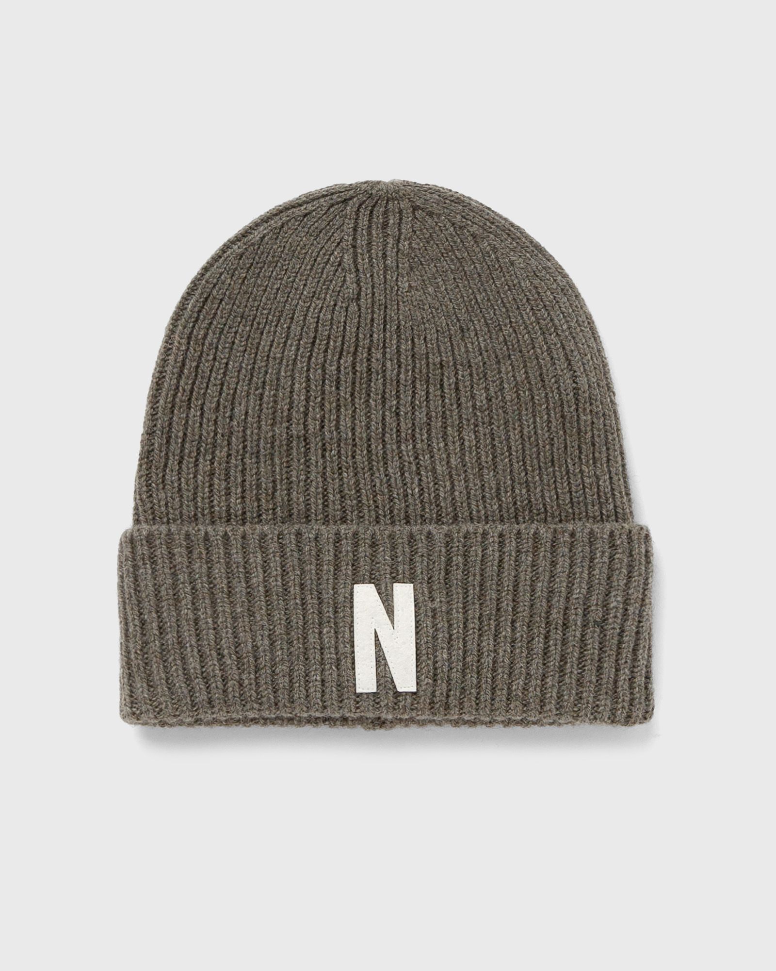 Merino Lambswool Rib N Logo Beanie