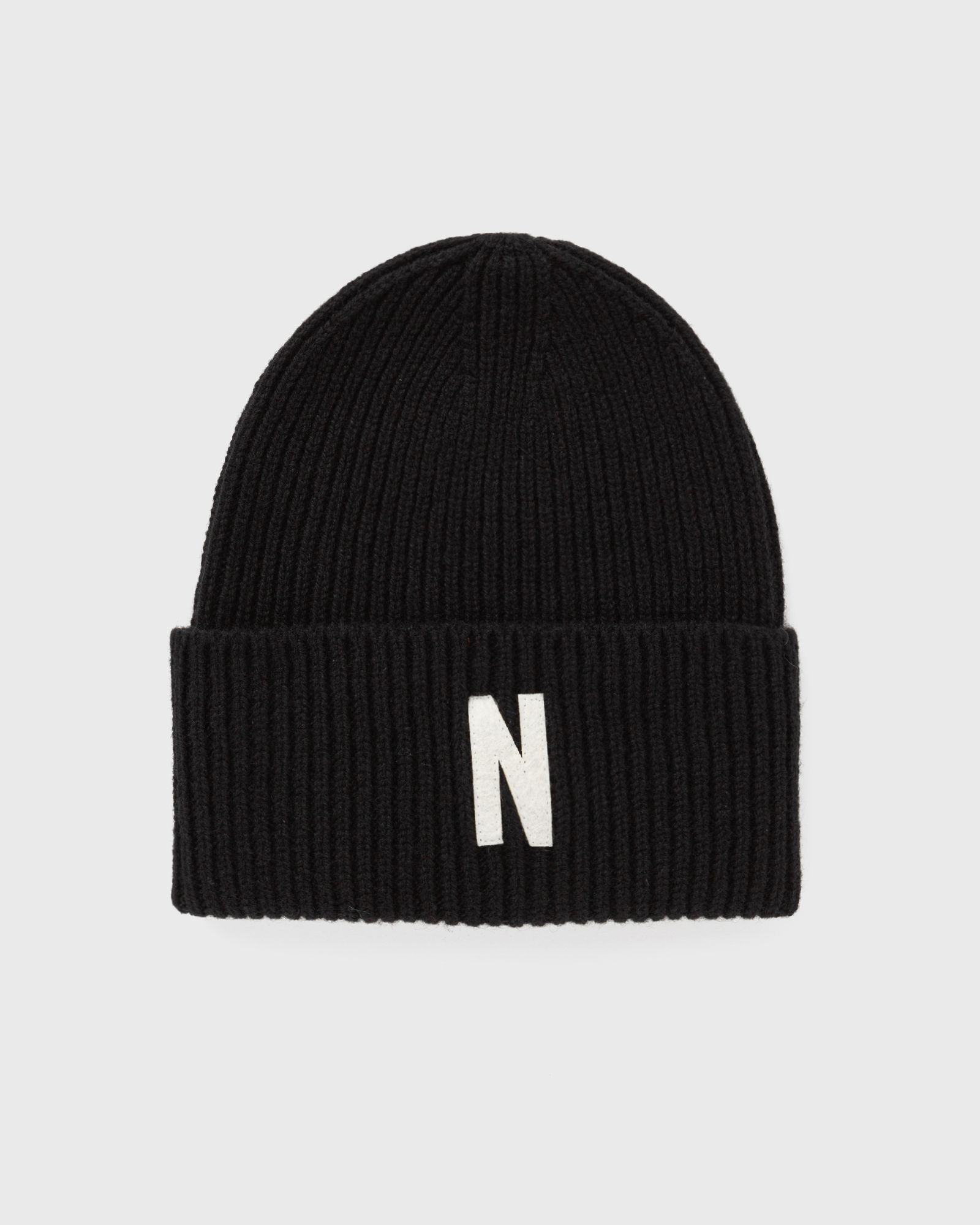 Merino Lambswool Rib N Logo Beanie