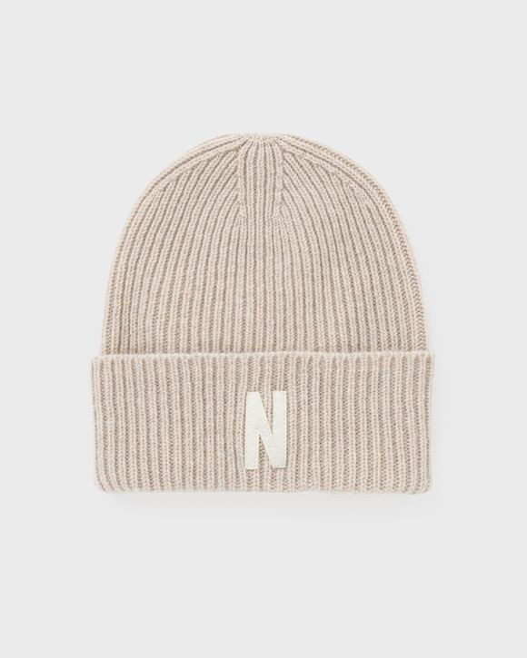 Merino Lambswool Rib N Logo Beanie