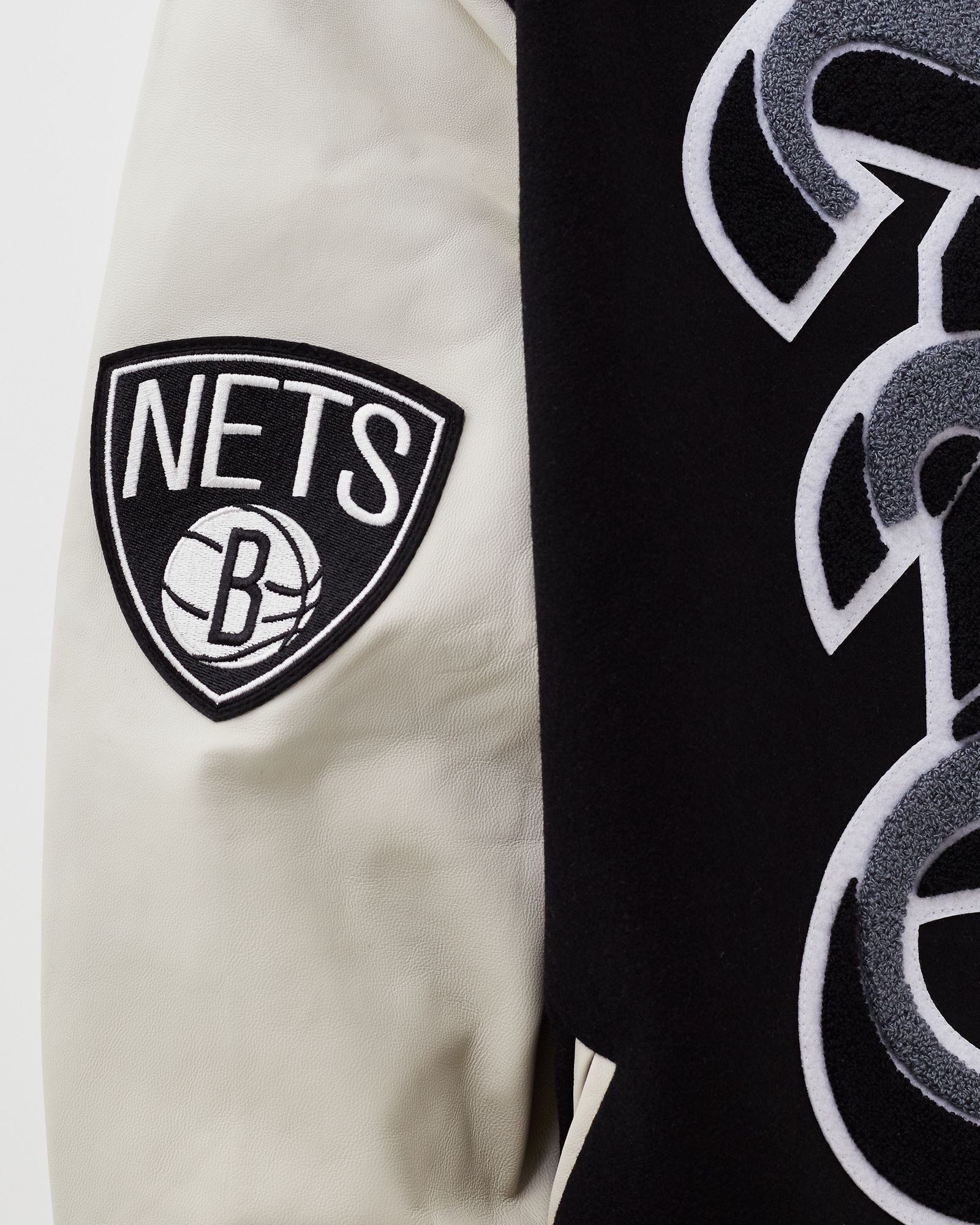 BROOKLYN NETS WOOL AND LEATHER JACKET