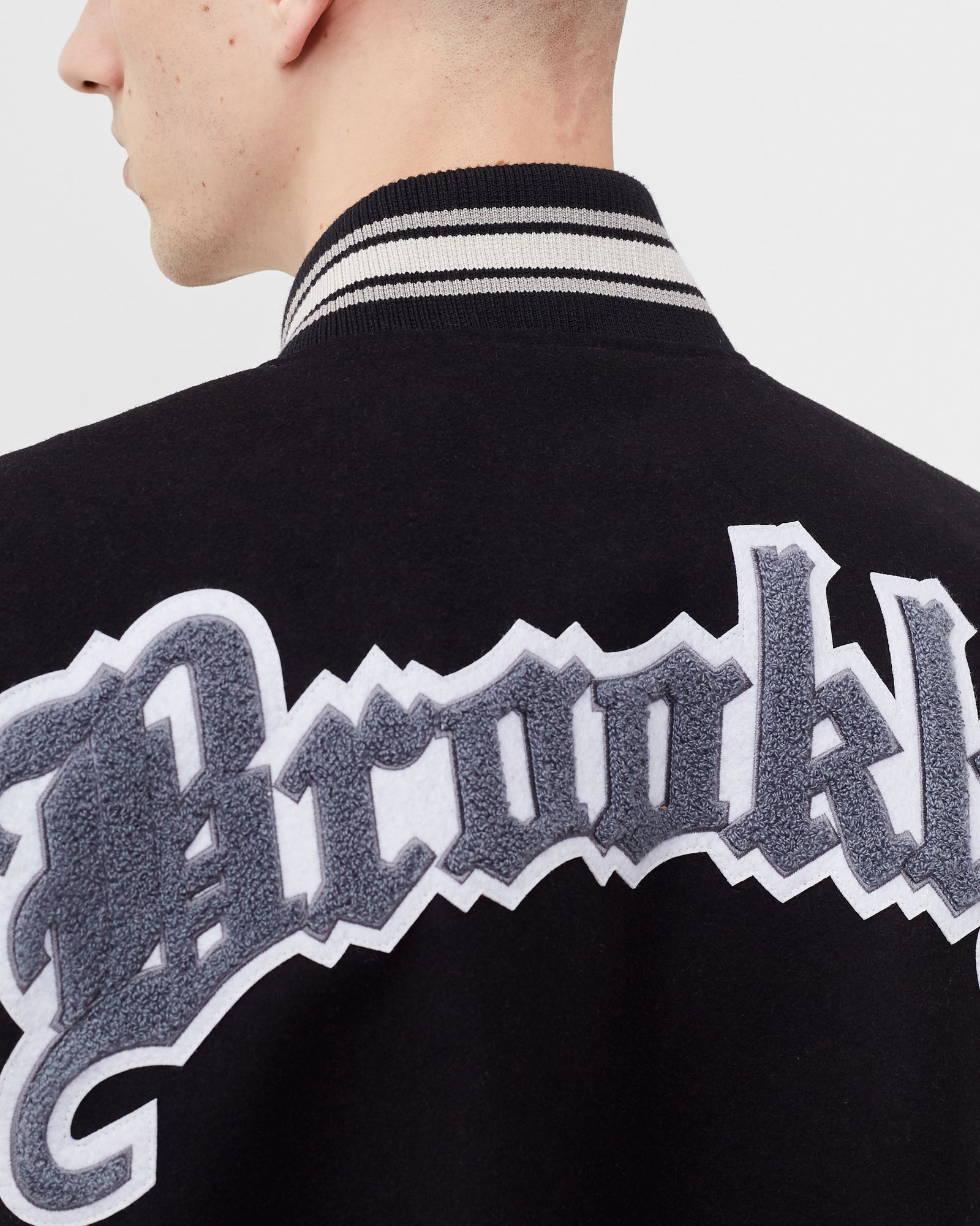 BROOKLYN NETS WOOL AND LEATHER JACKET