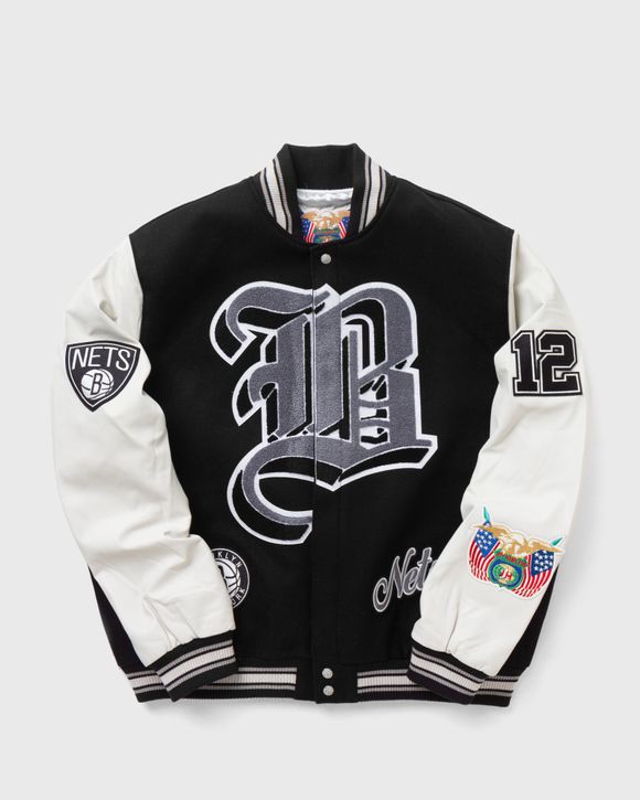 BROOKLYN NETS WOOL AND LEATHER JACKET