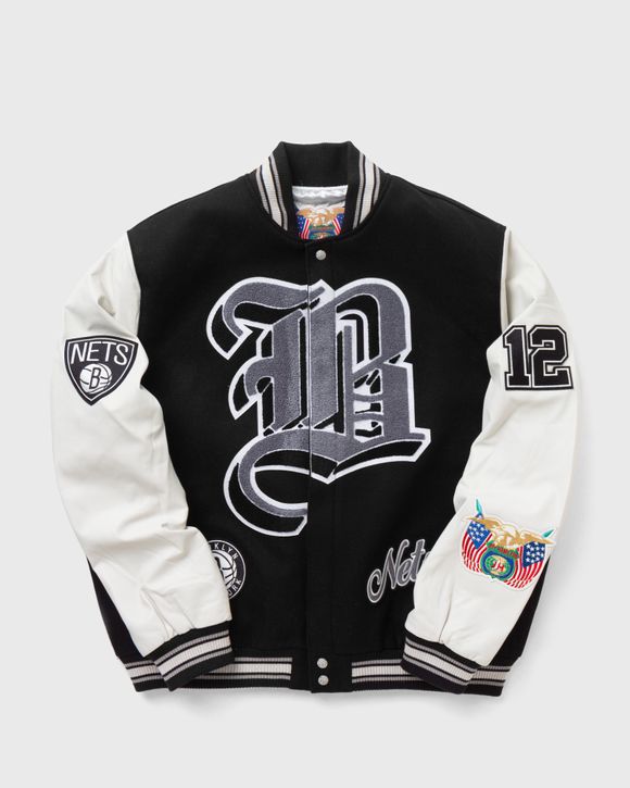 Jeff Hamilton BROOKLYN NETS WOOL AND LEATHER JACKET Black | BSTN Store