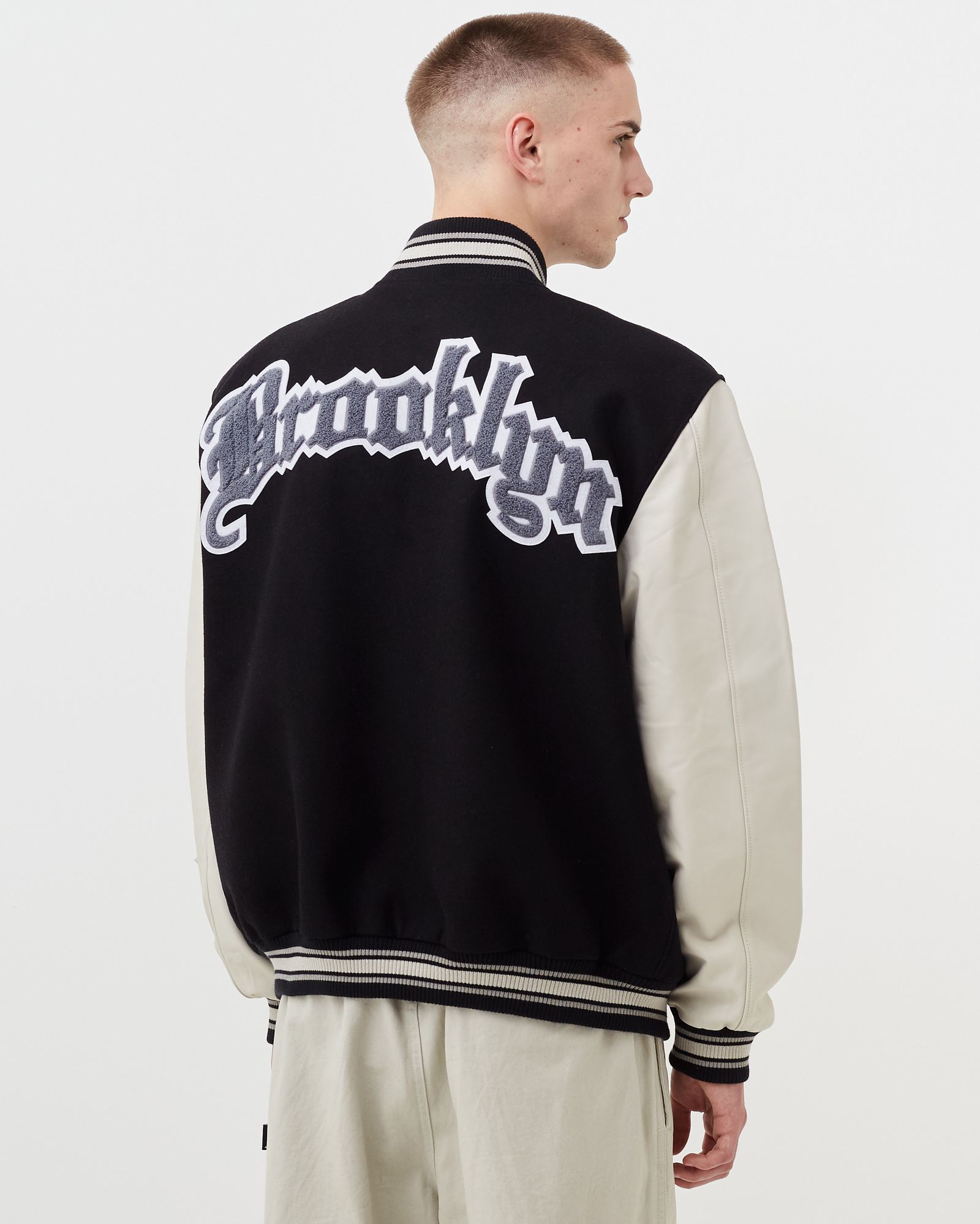 BROOKLYN NETS WOOL AND LEATHER JACKET