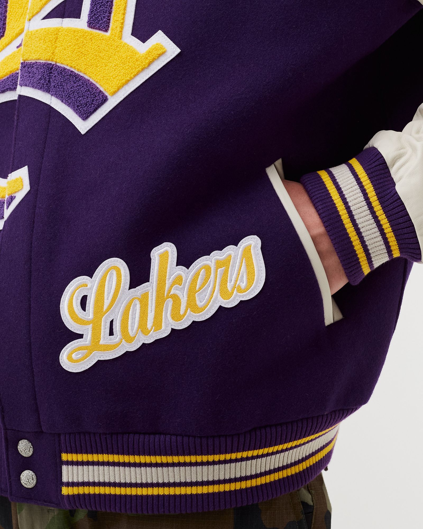 LAKERS WOOL AND LEATHER JACKET