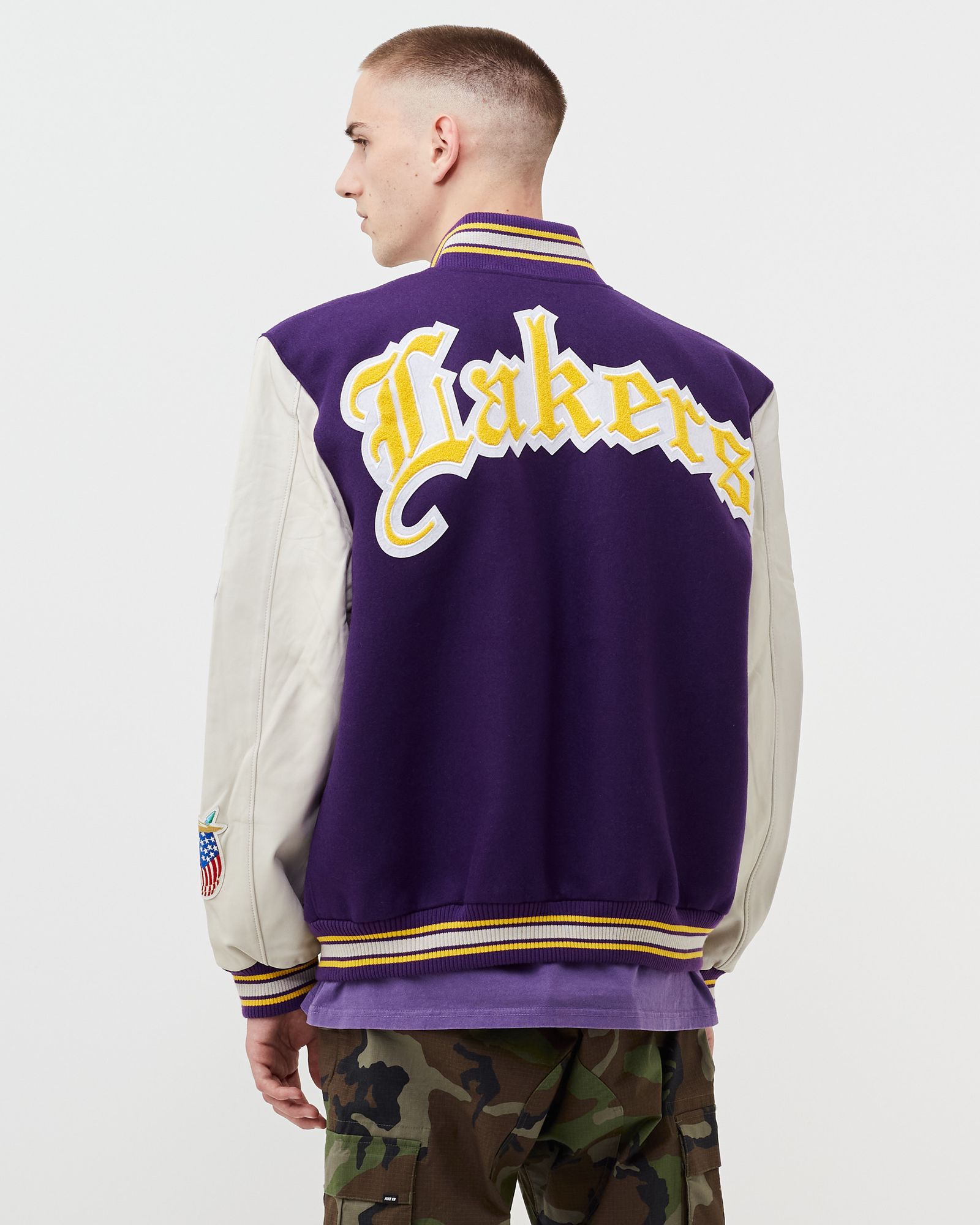 LAKERS WOOL AND LEATHER JACKET