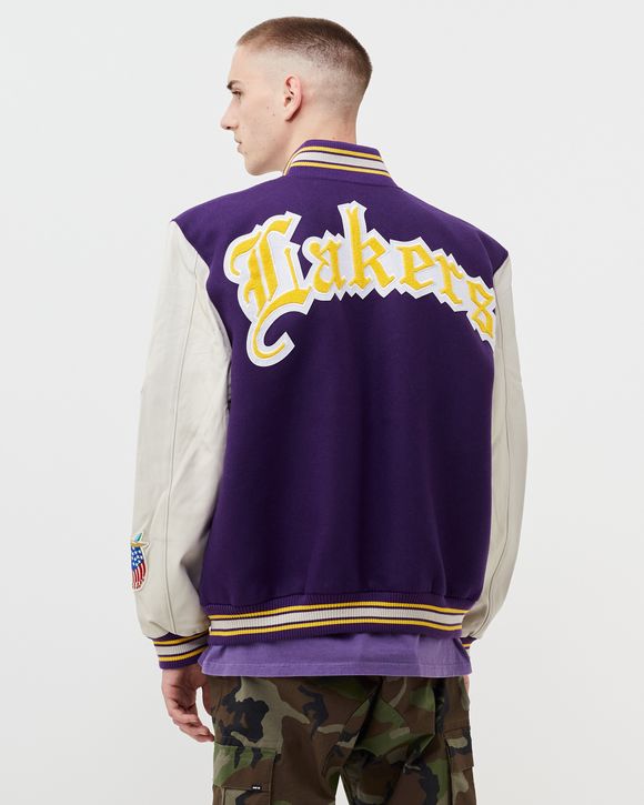 LAKERS WOOL AND LEATHER JACKET