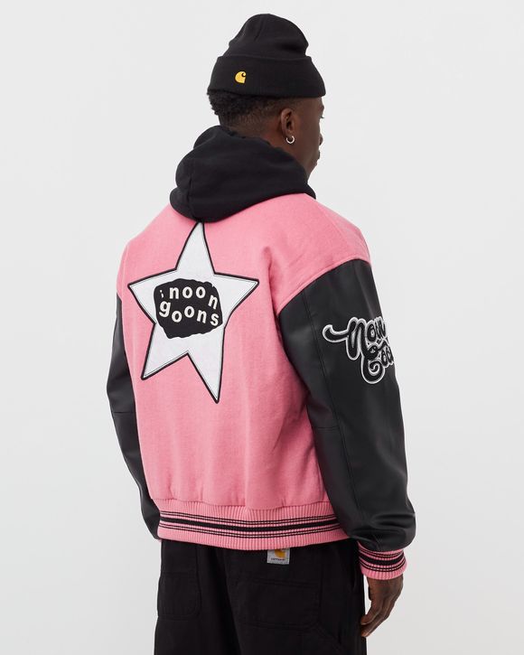 Noon Goons HOLLYWOOD HIGH VARSITY JACKET Pink - PINK/BLACK