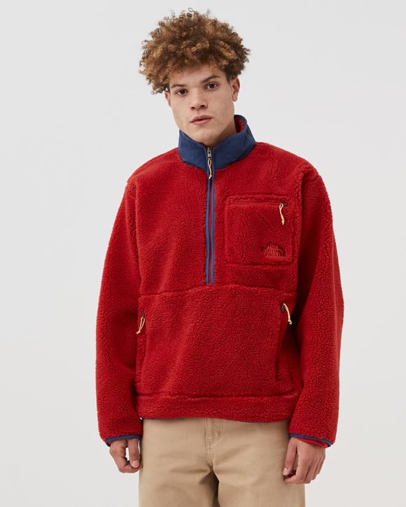 North face red store sweater