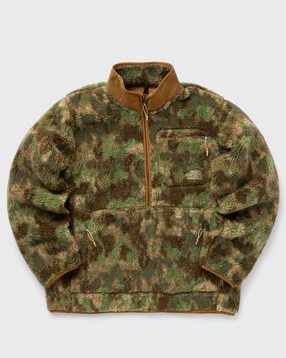 The North Face Heritage Extreme Pile Pullover Fleece Jacket in camo-Green