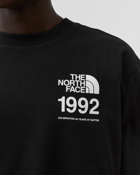 The North Face L/S PRINTED HEAVYWEIGHT TEE Black - TNF BLK/TNF BLK