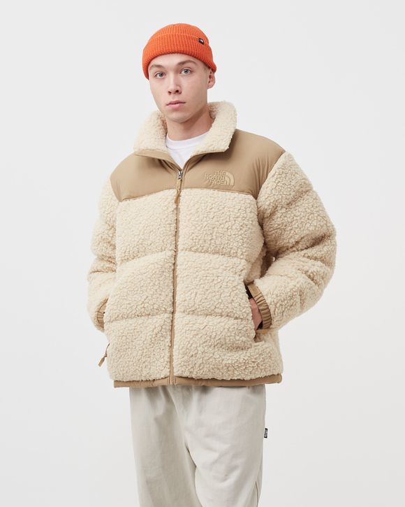 The North Face Sherpa Nuptse Jacket Bleached Sand and Kelp Tan