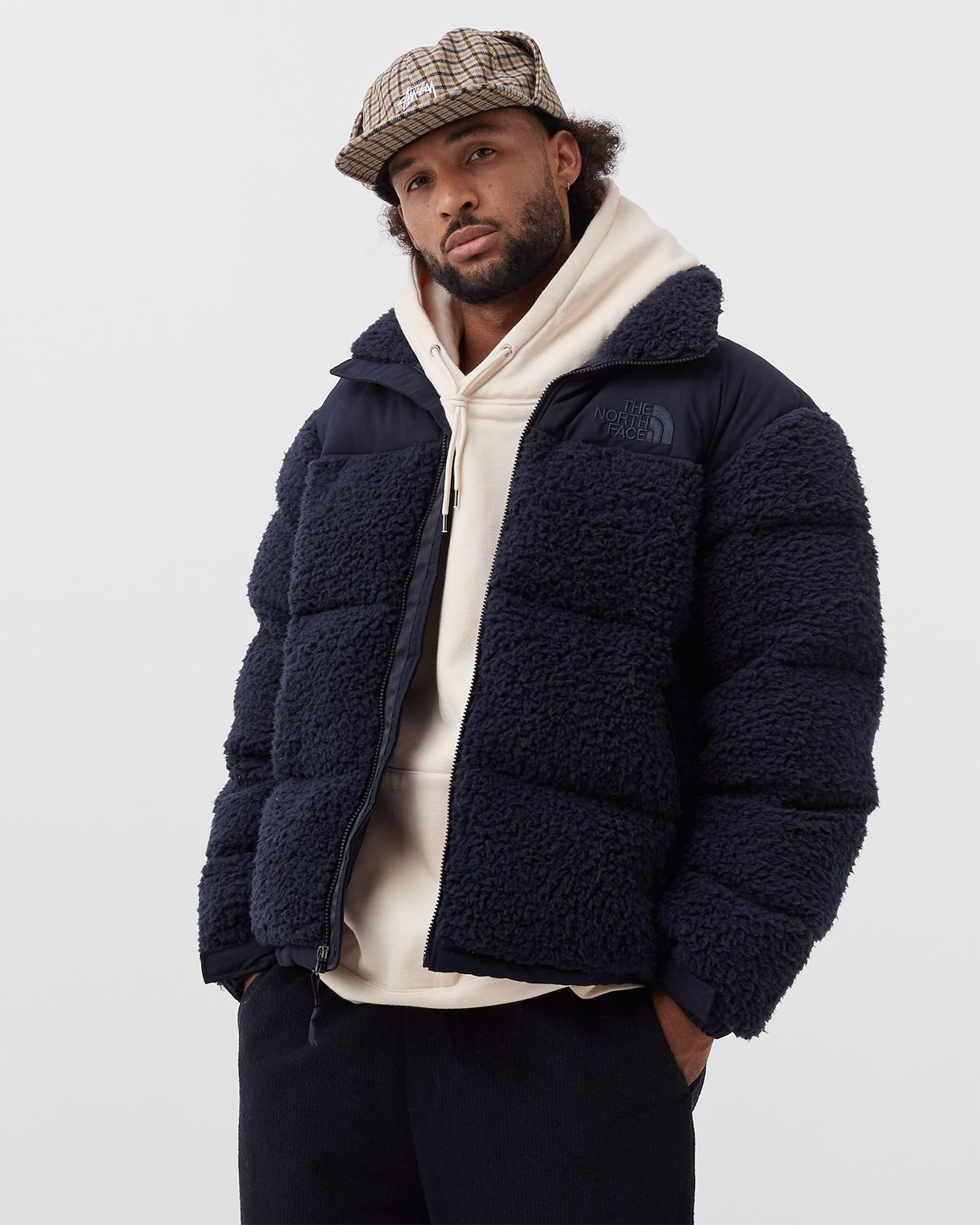 Northface sherpa jacket in navy store