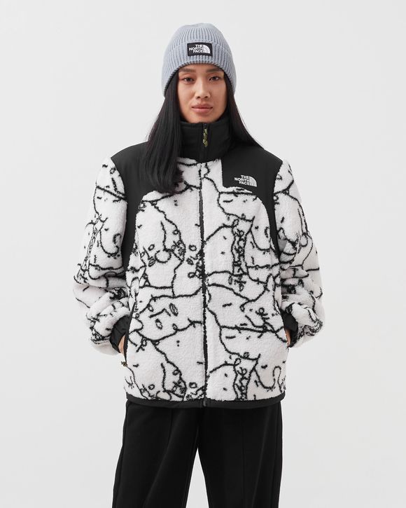WMNS SEARCH & RESCUE OVERSIZED FULL ZIP SHERPA JACKET - TNF WHITE SHAN MAR  SEARCH AND RESCUE PRINT