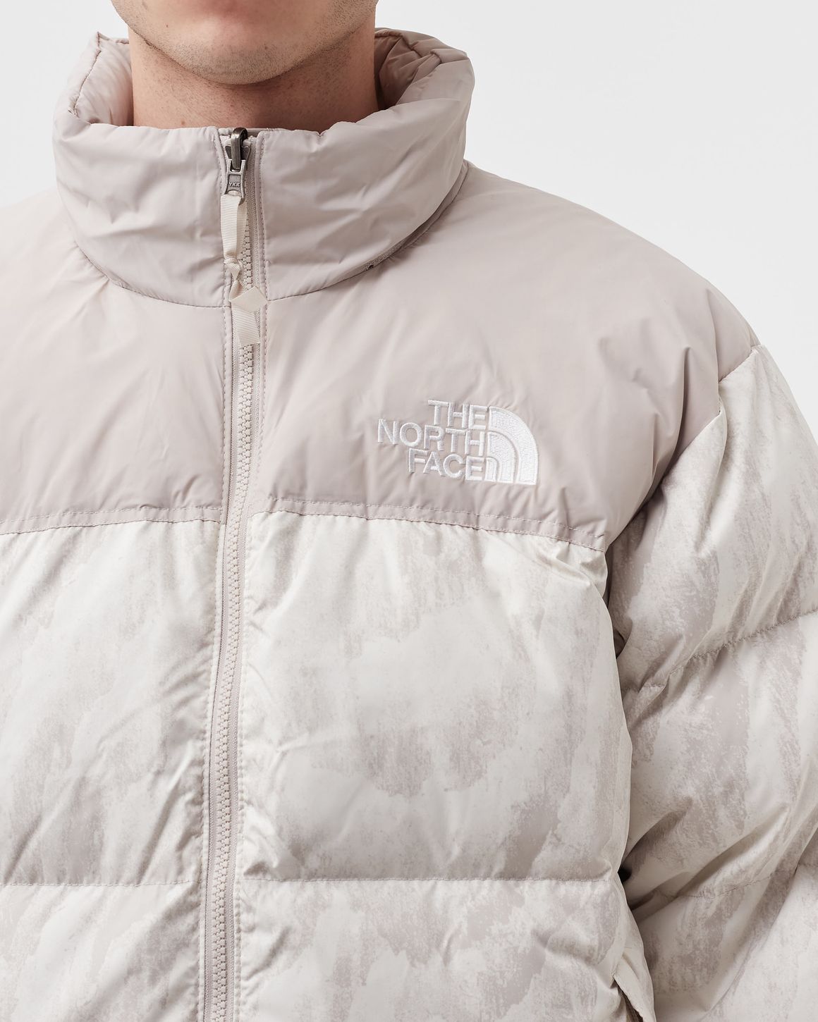 The North Face PRINTED 1996 RETRO NUPTSE JACKET Grey BSTN Store