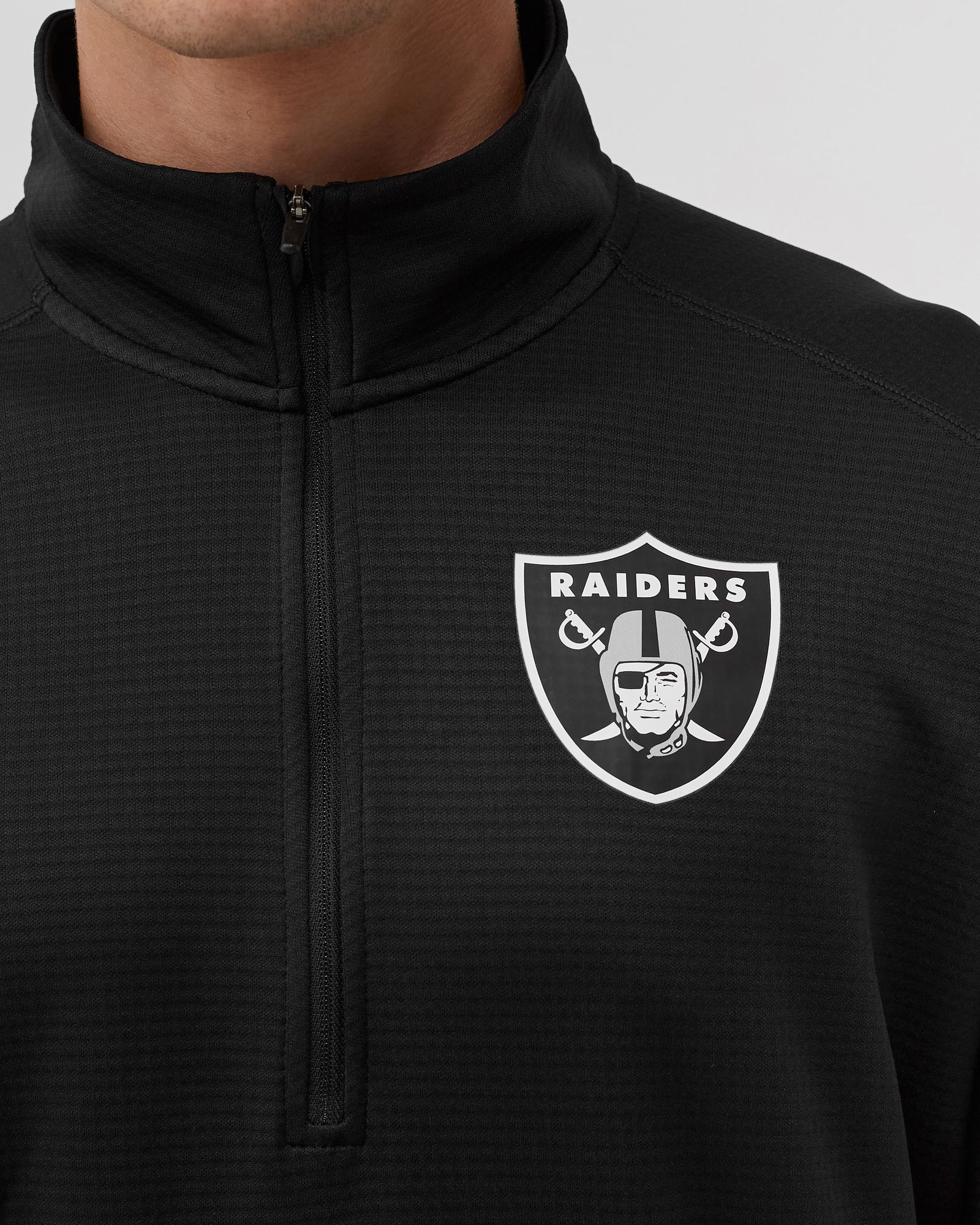 NFL Las Vegas Raiders Mens Nike Logo Pacer Half Zip