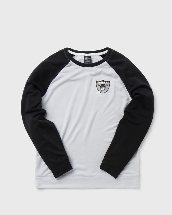 Men's Nike Black/Silver Las Vegas Raiders Throwback Raglan Long Sleeve  T-Shirt