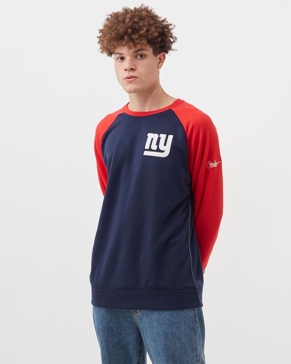 New York Giants Nike Dri-FIT Cotton Long Sleeve Raglan T-Shirt - Mens