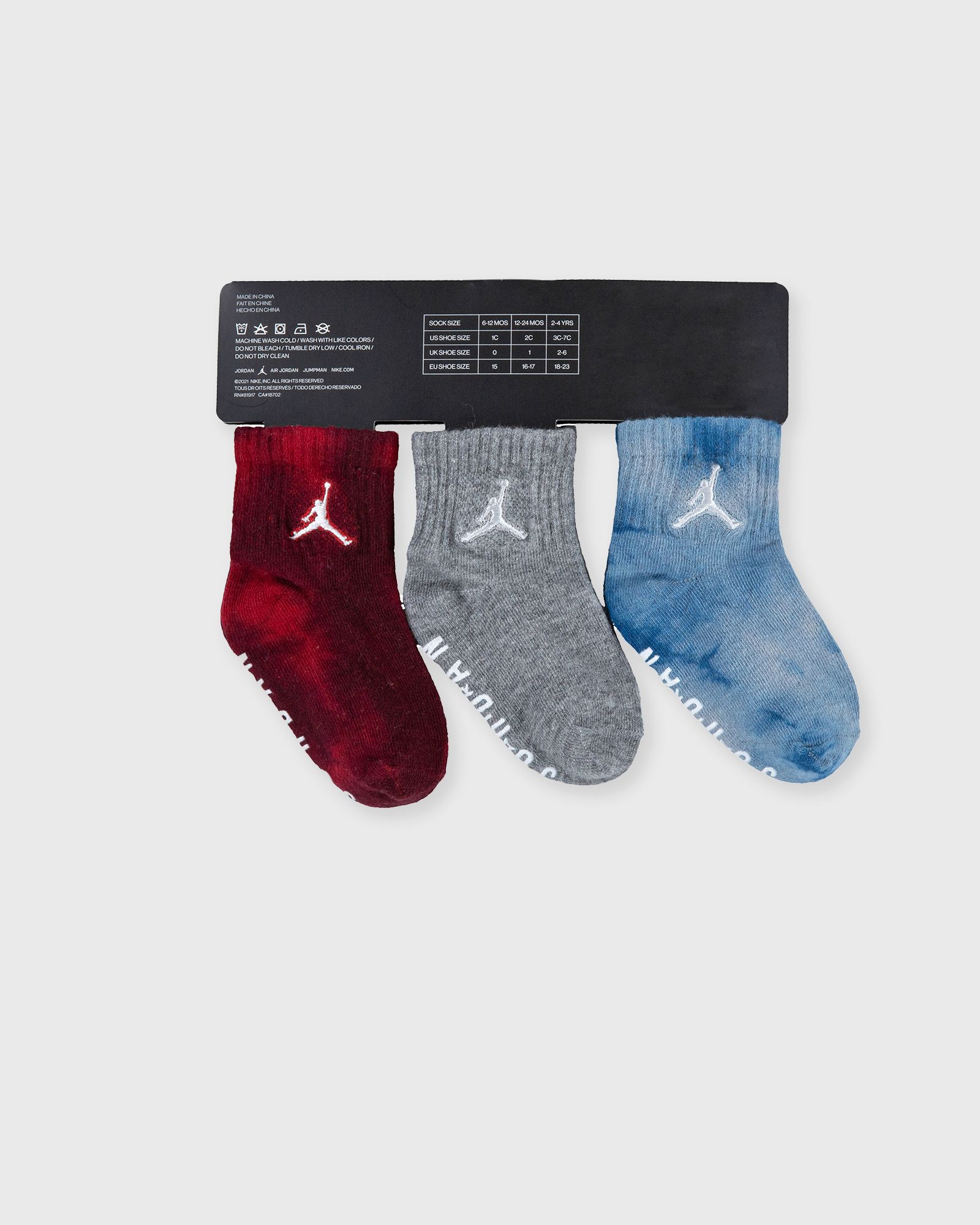 TIE-DYE GRIPPER INFANT/TODDLER ANKLE 3 PK