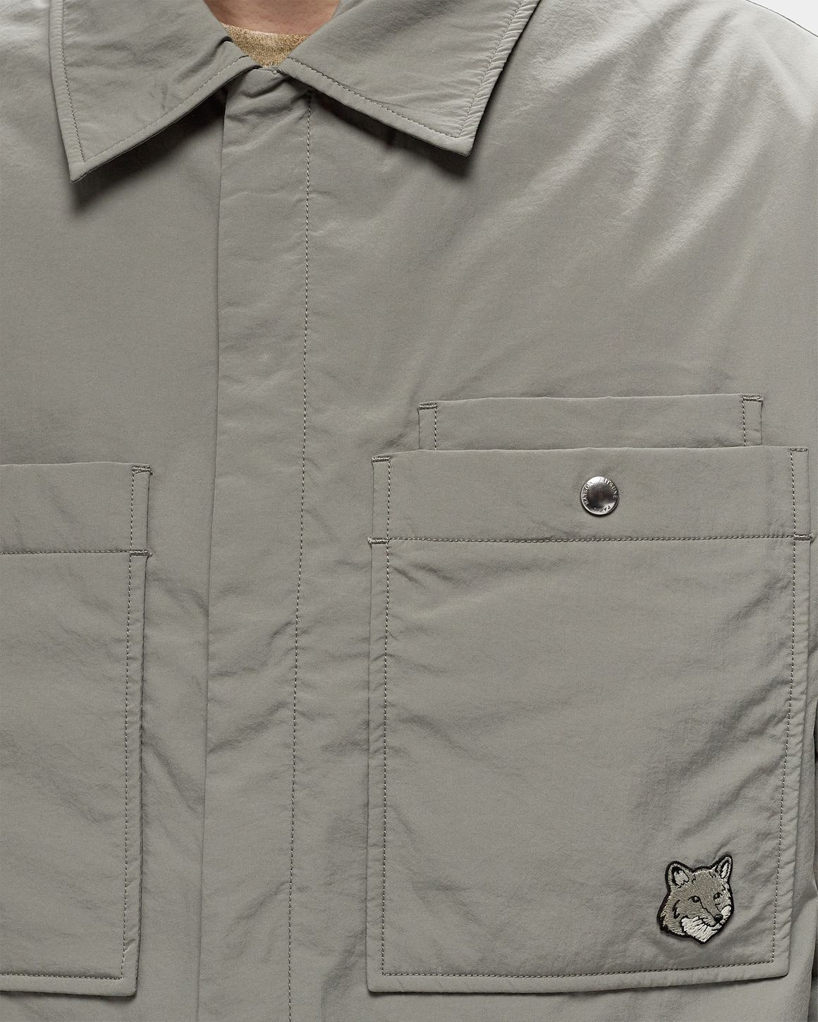 MALBON ♥ [MAN] Men's Base Layer Essentials /追跡付 Maison Kitsune PADDED OVERSHIRT Grey | BSTN Store