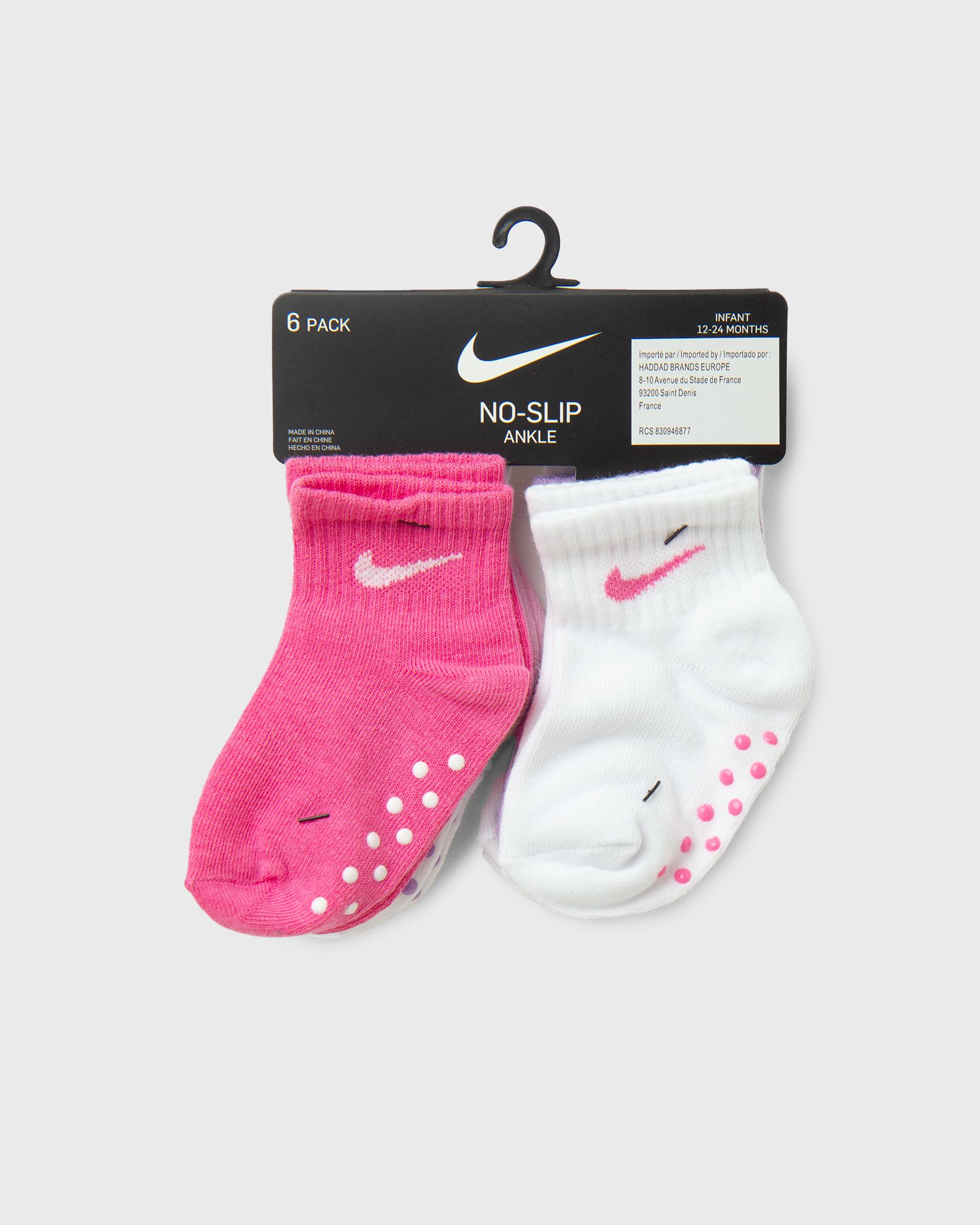 POP COLOR GRIPPER INFANT/TODDLER ANKLE SOCKS 6-PACK