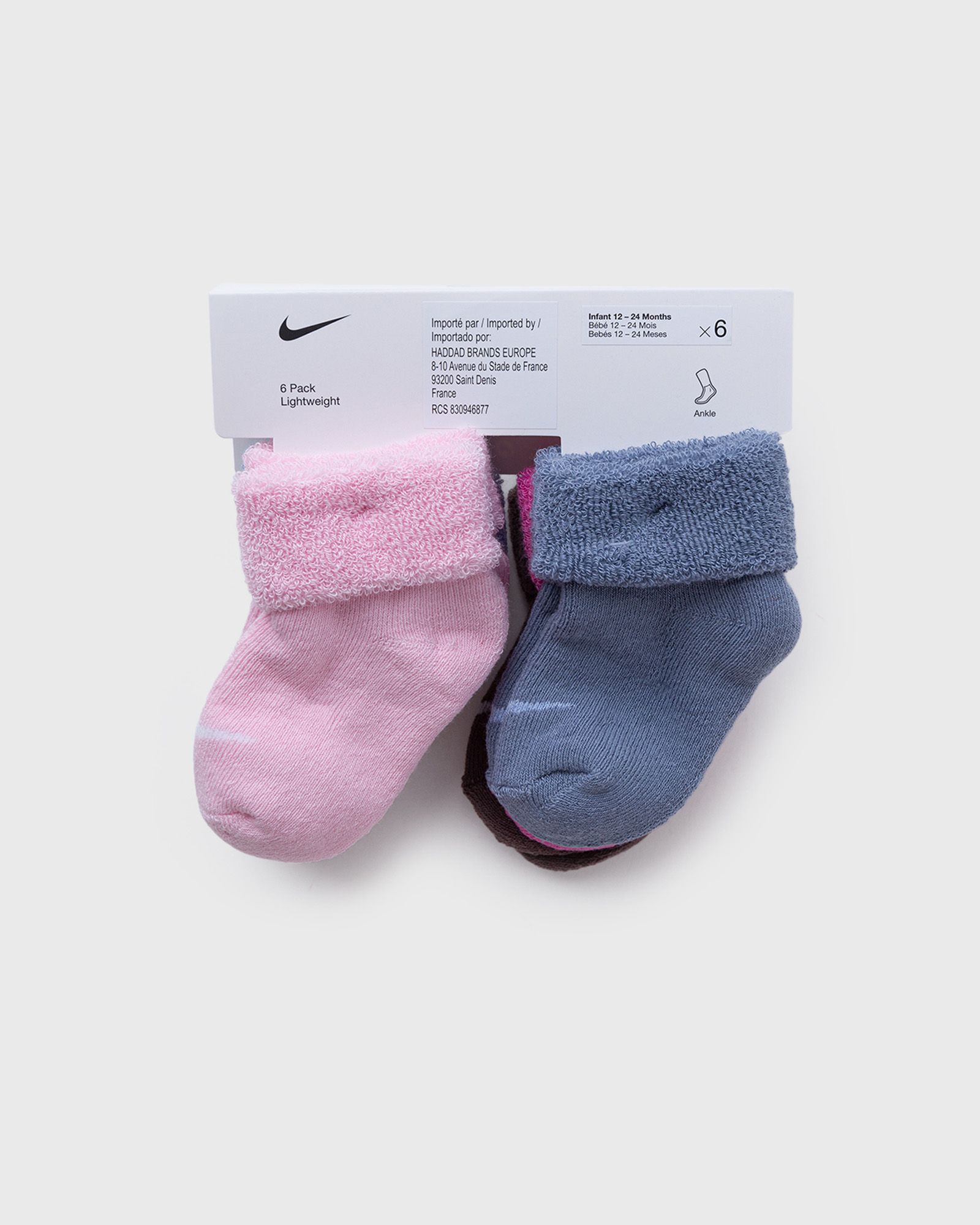 6PK TERRY CUFFED INFANT SOCK