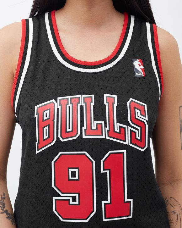 Women's Mitchell & Ness Dennis Rodman Black Chicago Bulls Hardwood Classics Swingman Jersey Size: Large