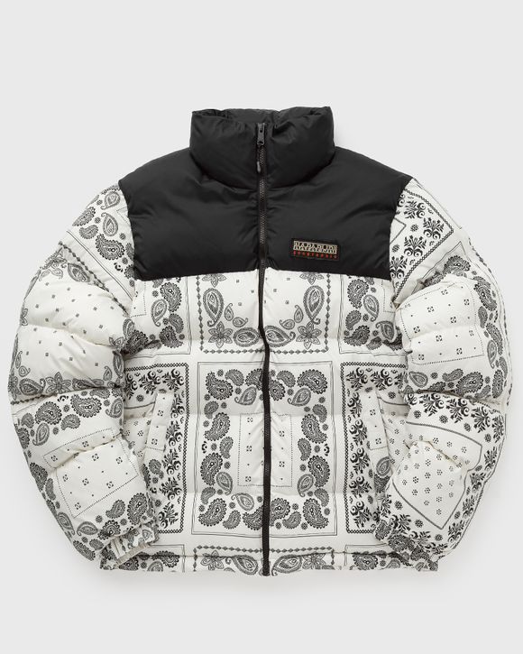 Mens Napapijri white Paisley Print T-Holiday Fleece Jacket