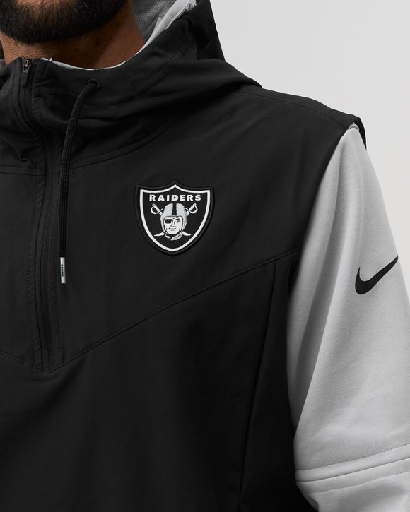 Las Vegas Raiders Nike Sideline Player Quarter-Zip Hoodie Jacket -  Black/Silver