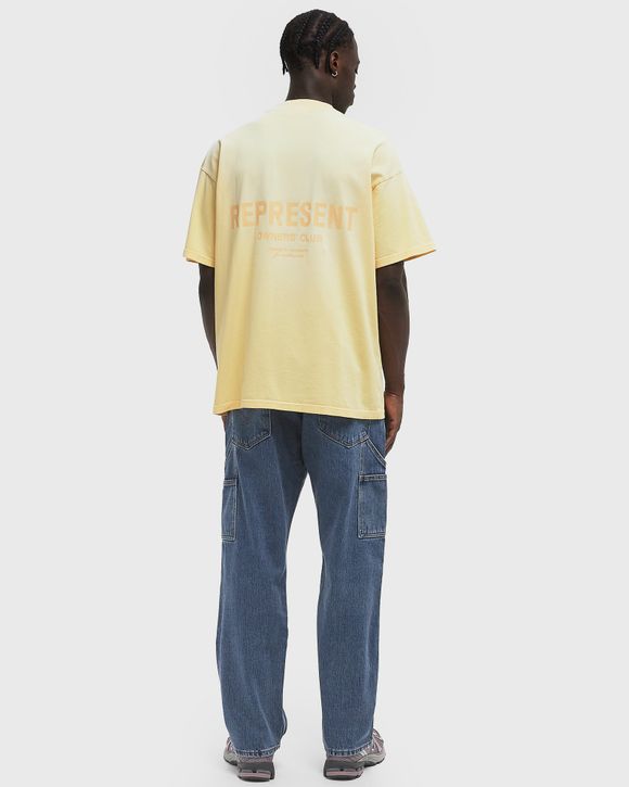 Tシャツ・カットソー REPRESENT Men T-shirt Yellow OCM41114 32 Represent Vintage Grey Yellow Owners Club T-Shirt – Puffer Reds