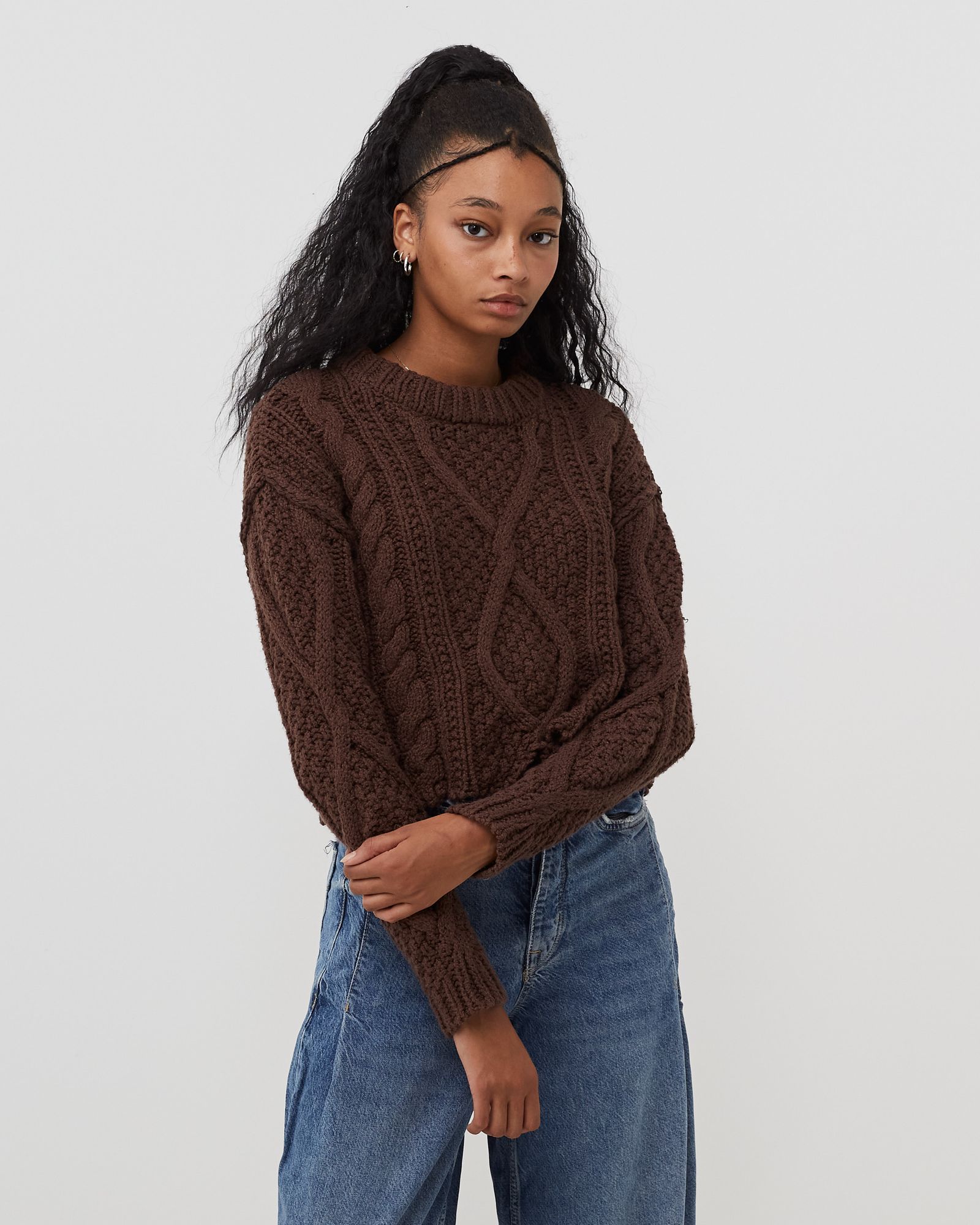 WMNS CUTTING EDGE CABLE SWEATER