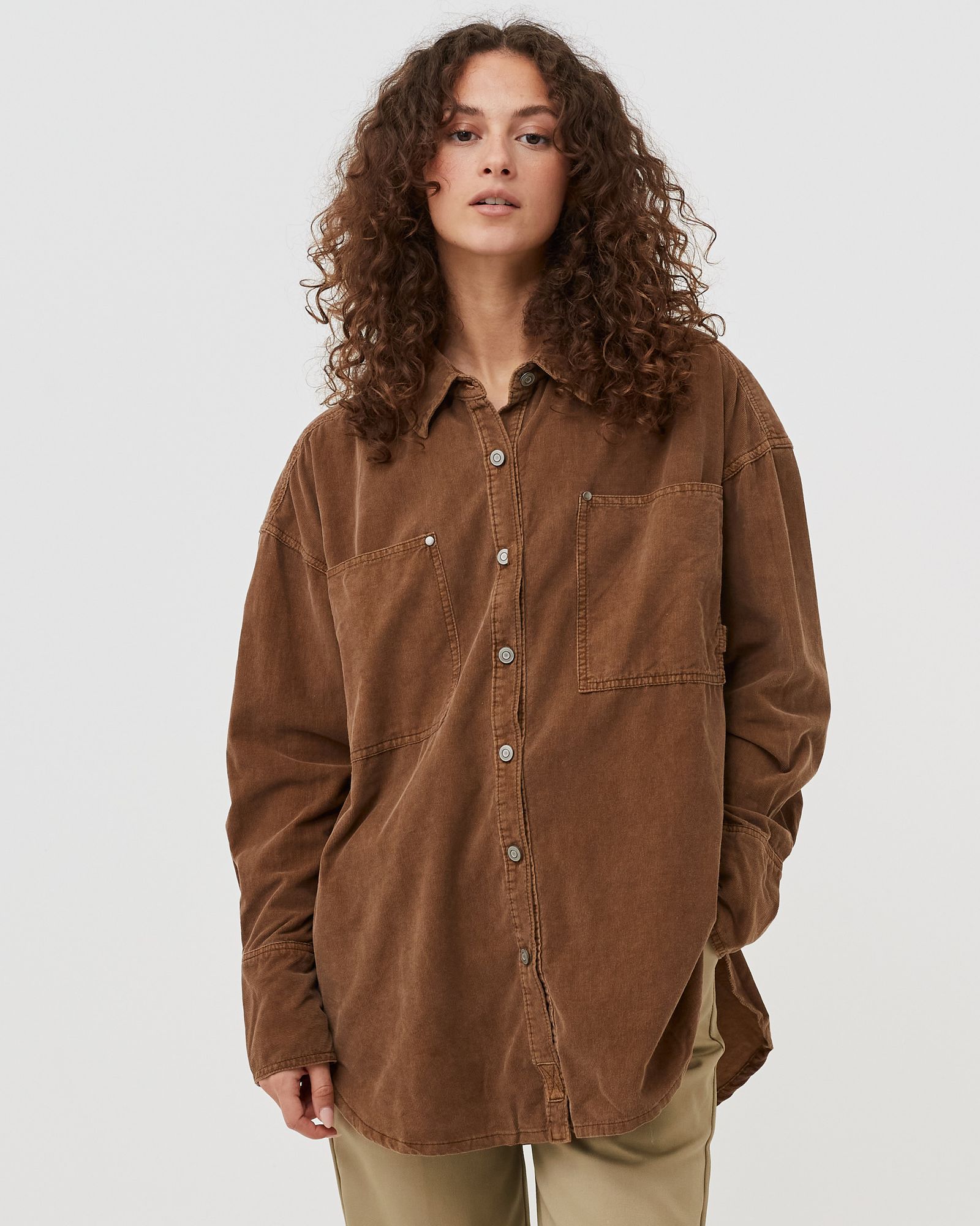 BABY CORD BUTTONDOWN WVN TOP