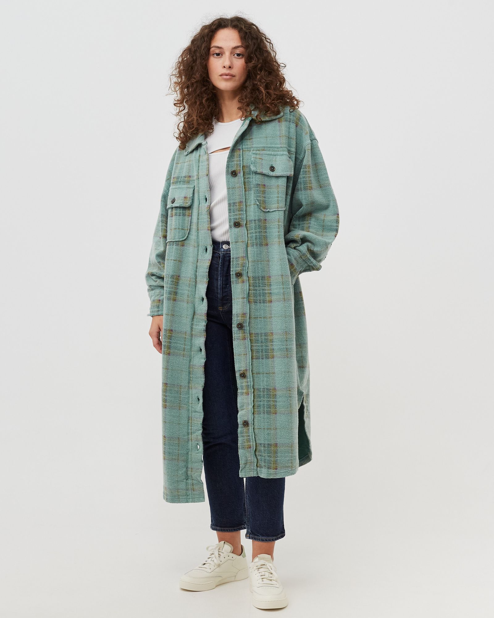 PLAID LONG RUBY HVY WGHT