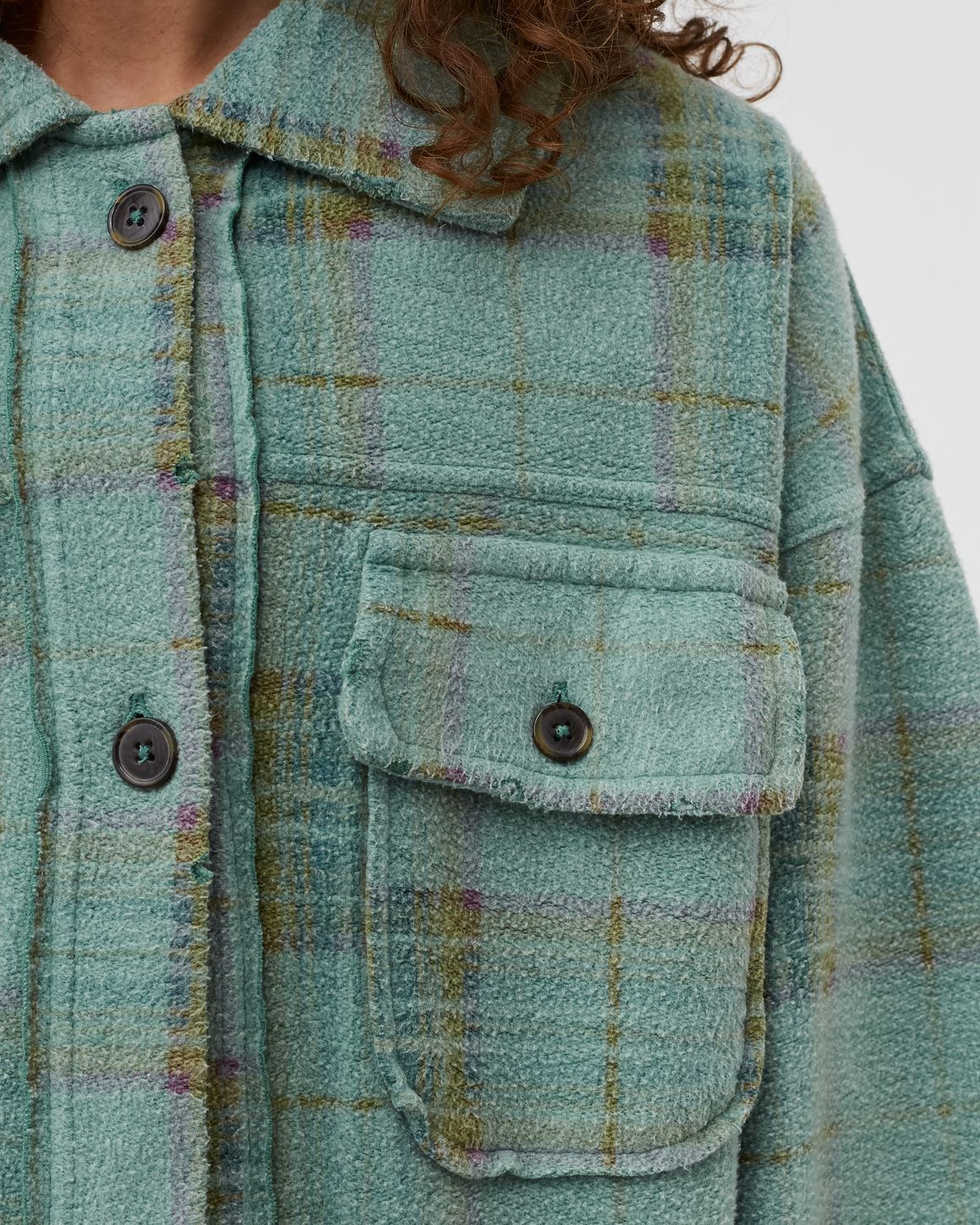 Free People PLAID LONG RUBY HVY WGHT Green | BSTN Store